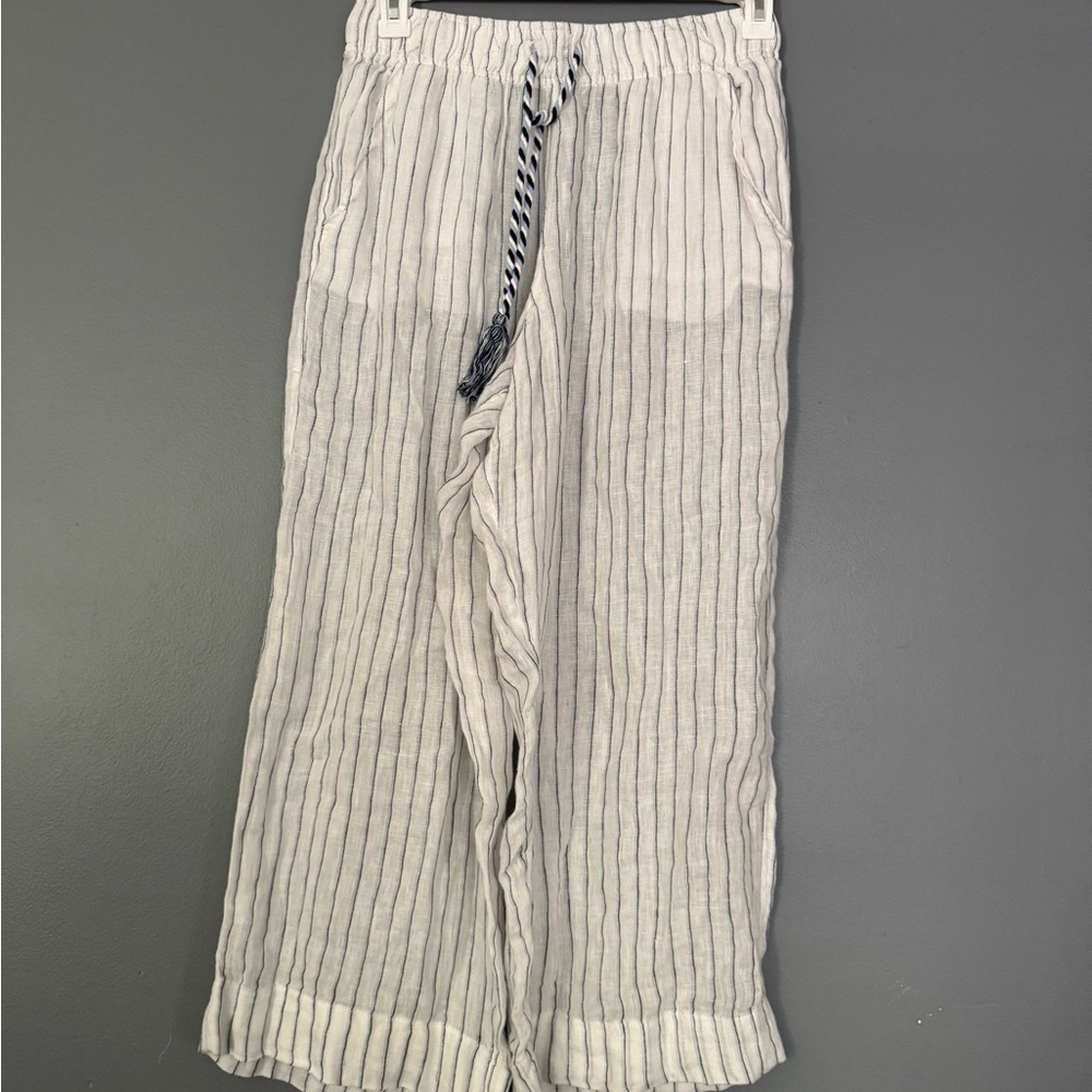C&C California Wide Leg Blue and White Jumpsuit